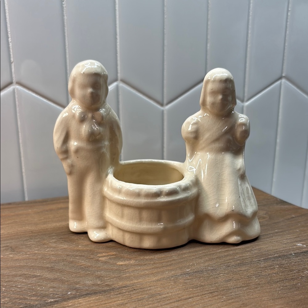 Jack and Jill Ceramic Figurine Planter